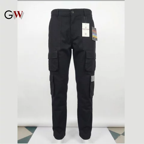 8-Pocket Gabardine Cargo Pants with Reflective Stripe