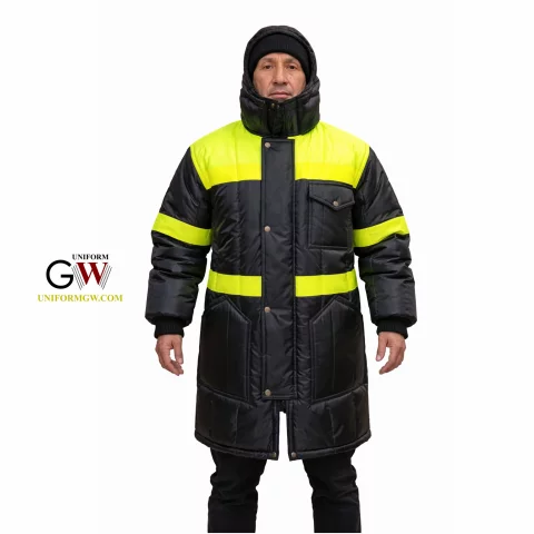 length coat for cold protection in cold storage warehouses