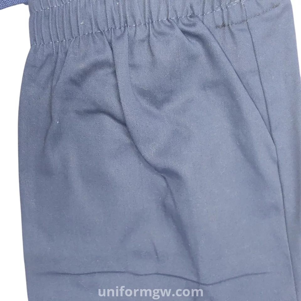 Elastic-waisted gabardine pants with with two front pockets