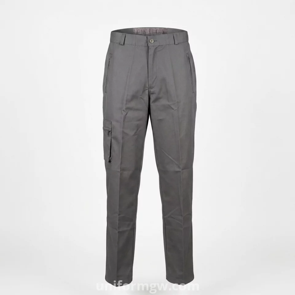 Gabardine pants with a belt and a back waistband