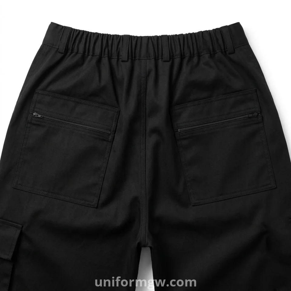 Gabardine pants with a belt and a back waistband