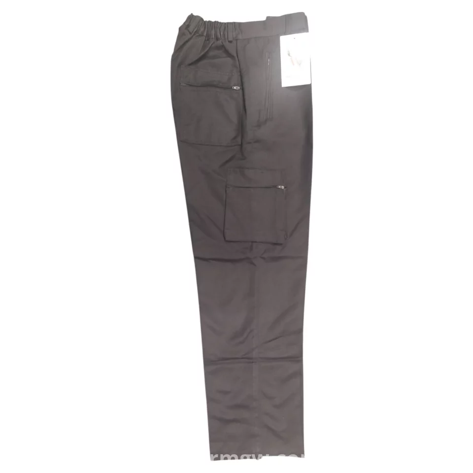 Gabardine pants with a belt and a back waistband