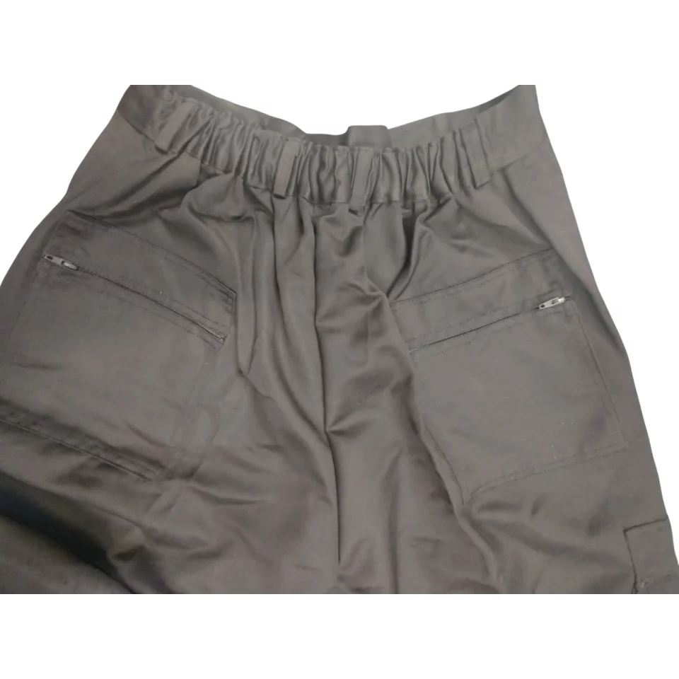 Gabardine pants with a belt and a back waistband