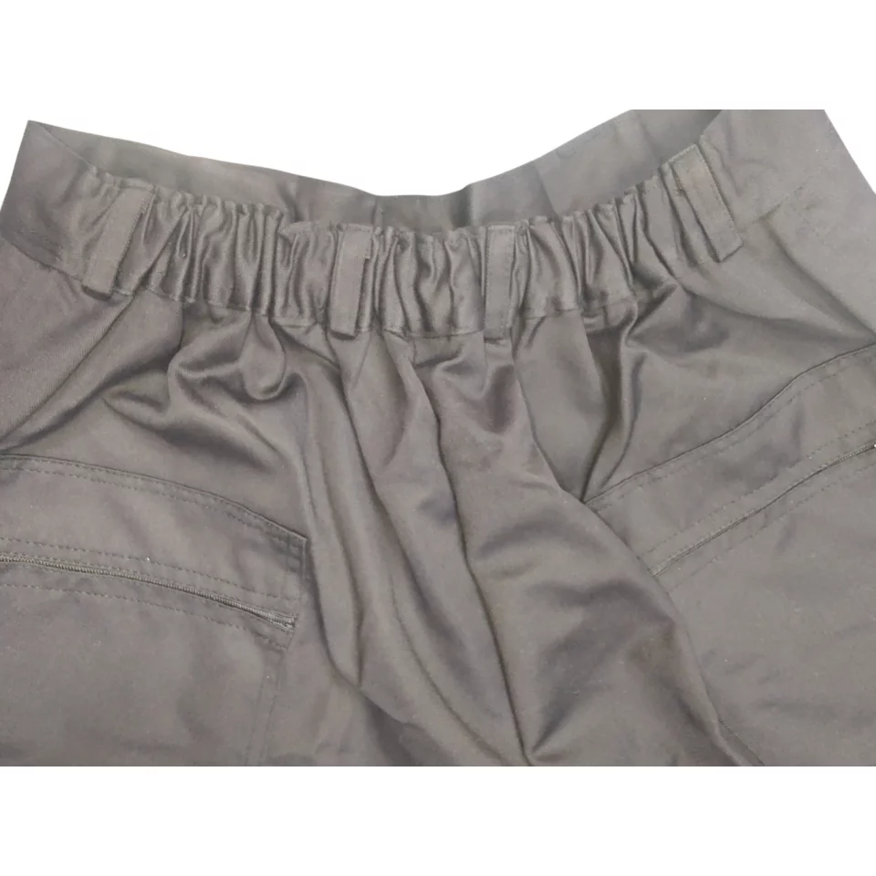Gabardine pants with a belt and a back waistband