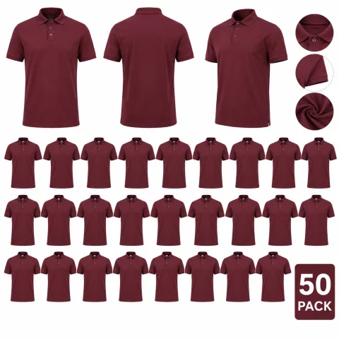 50 pack of Cotton Polo T-Shirt Short Sleeves 3