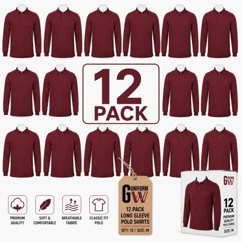 Pack of Cotton Polo T-Shirt Long Sleeves