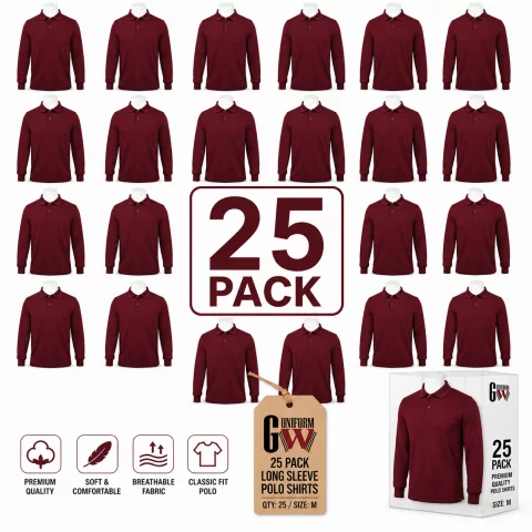 Pack of Cotton Polo T-Shirt Long Sleeves