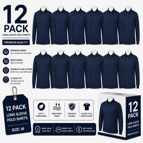 pack of Cotton Polo Shirts with Sleeves