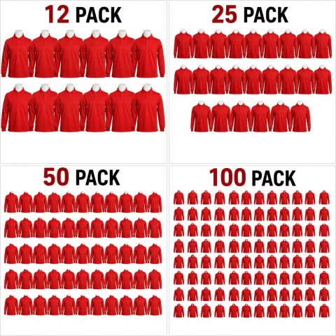 Pack of Red cotton polo shirts with sleeves