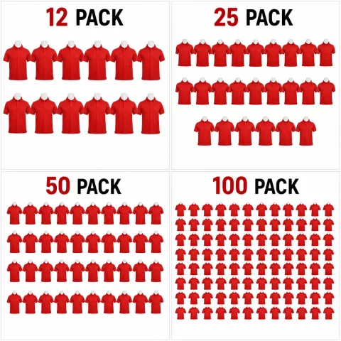 Pack of Red Cotton Polo Shirts with Half Sleeves