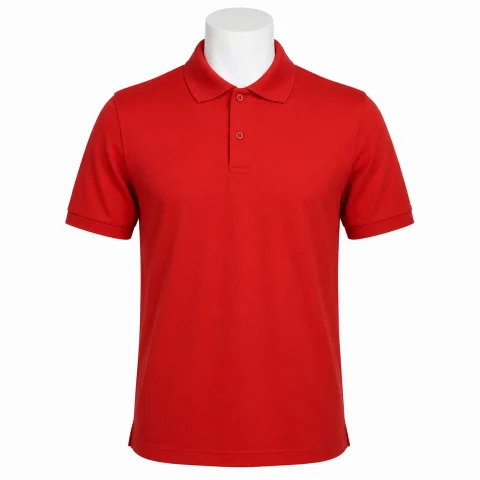 Pack of Red Cotton Polo Shirts with Half Sleeves