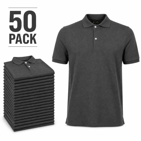 pack of Dark Gray Cotton Polo Short-Sleeve T-Shirt