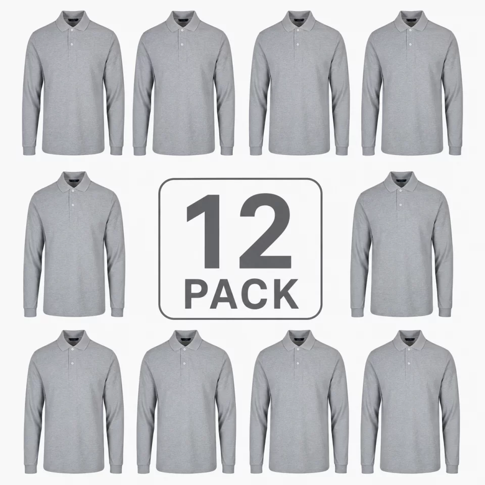 Pack of Cotton Polo T-Shirt Long Sleeves