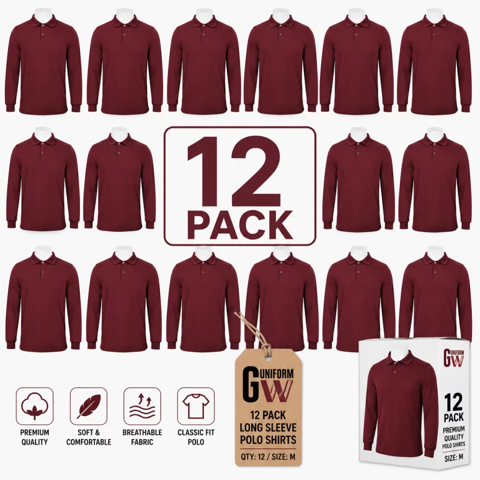 Pack of Cotton Polo T-Shirt Long Sleeves