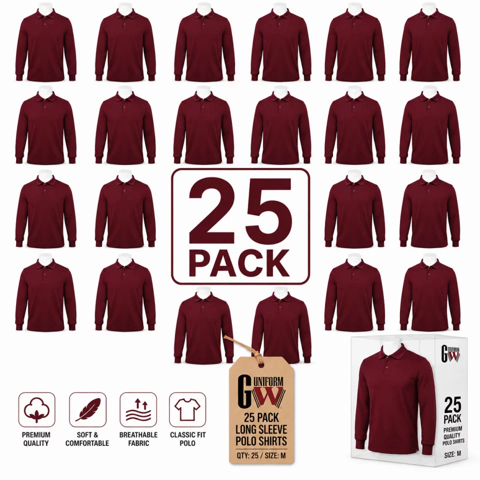 Pack of Cotton Polo T-Shirt Long Sleeves