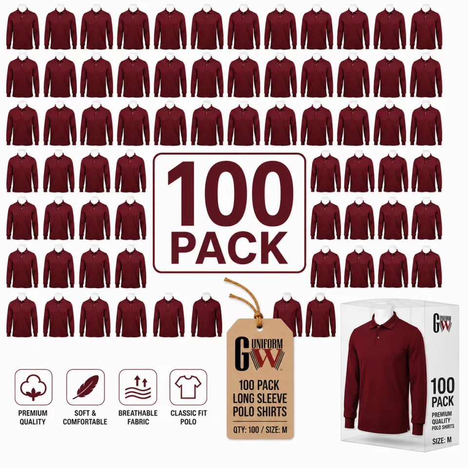 Pack of Cotton Polo T-Shirt Long Sleeves