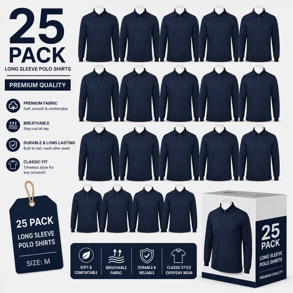 pack of Cotton Polo Shirts with Sleeves