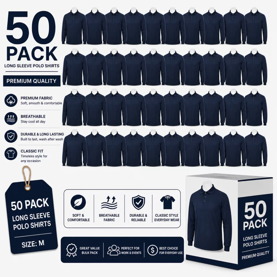 pack of Cotton Polo Shirts with Sleeves