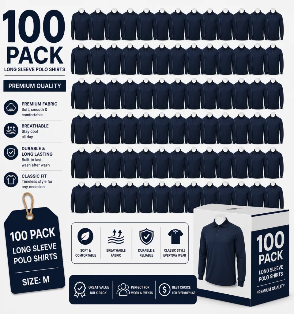 pack of Cotton Polo Shirts with Sleeves