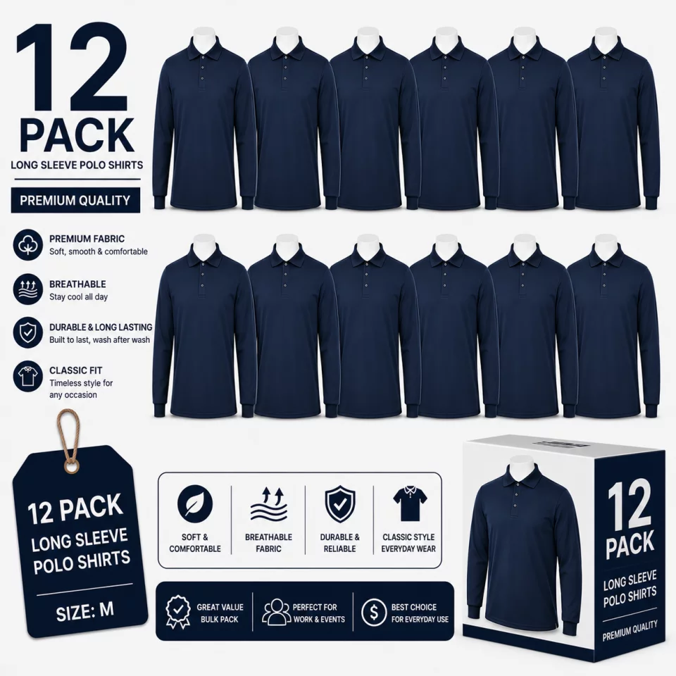 pack of Cotton Polo Shirts with Sleeves