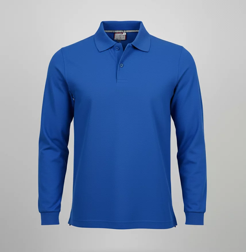 Pack of navy blue cotton polo shirts with sleeves